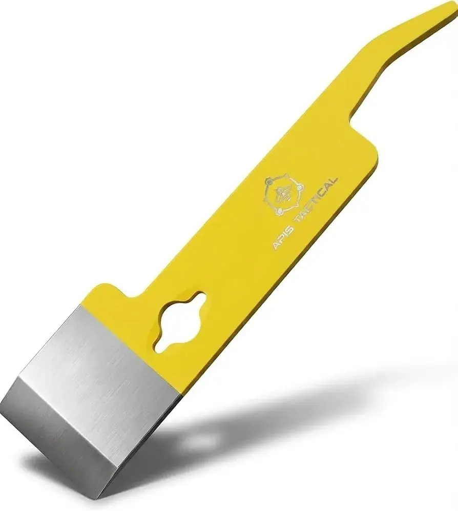 Apis Tactical Mini Hive Tool, 3mm Stainless Steel Beekeeping Tool, Compact Bee Hive Scraper with Textured Grip for Pry, Scrape & Lift