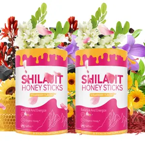 Strawberry Flavor Honey Sticks with Shilajit, Shatavari & Saffron | Feminine Hormonal Balance Support
