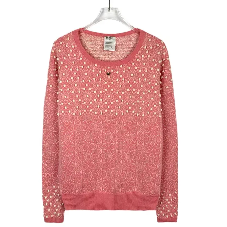 RDLT - Chanel Pink Gem Jacquard Cashmere Sweater Size L