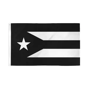 Black Puerto Rico Flag Banners, 3x5ft Dye Sublimation Polyester Flags, Home & Party Decoration Supplies, Outdoor Banners