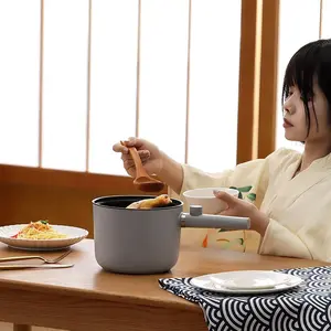 Mini Bubble Plug Electric Fondue Single Electric Frying Pan, MINI Electric Hot Pot, Tempered Glass Vented Lid Portable Cooker for Rapid Noodles Cooker Travel Steak, Egg, Fried Rice, Soup