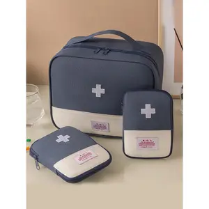 3pcs  Medical bag portable small medicine bag storage, medical emergency kit zipper closure, Emergency Supplies, fashionable and casual, simple and suitable for family, daily business travel, lightweight medical storage bag