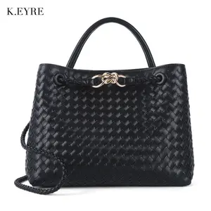 Woven Bag for Women Crossbody Handbag,Vegan Leather Middle Tote Purse,Trendy Satchel Handbag Bowknot Shoulder Bag