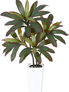Artificial Plants Dracaena Tree White Tall Planter, Tall Fake Floor Plant in Pot Indoor Decor, Fake Dracaena Tree for Home House Room Office Entryway Patio Floor Porch Decor