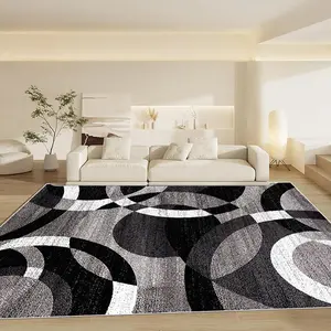 Abstract Geometric Pattern Area Rug, Modern Abstract Rug, Non-slip Soft Floor Mat, Decorative Carpet for Home Living Room Bedroom Kitchen Study Room