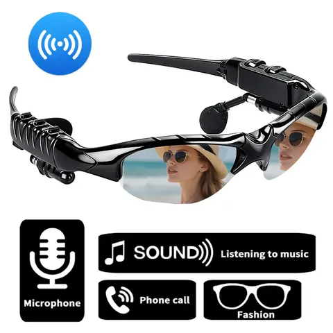 Polarized Bluetooth Sunglasses for Men Women Sport Wireless Smart Glasses with Mic & Open Ear Music Speakers UV Protection Running Baseball Sunglasses Cycling Glasses Wearable Tech Glasses Smart Audio Glasses
