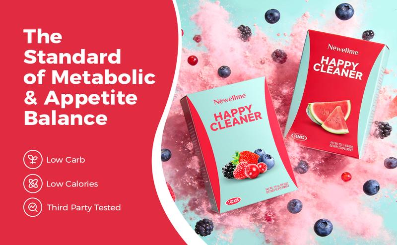 Newellme Happy Cleaner Watermelon Powder Probiotic for Gut Health Digestive Enzymes & Moringa Immunity Support Dietary Supplement