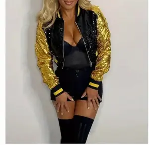 SEQUIN Colorblock GOLD Black Jacket