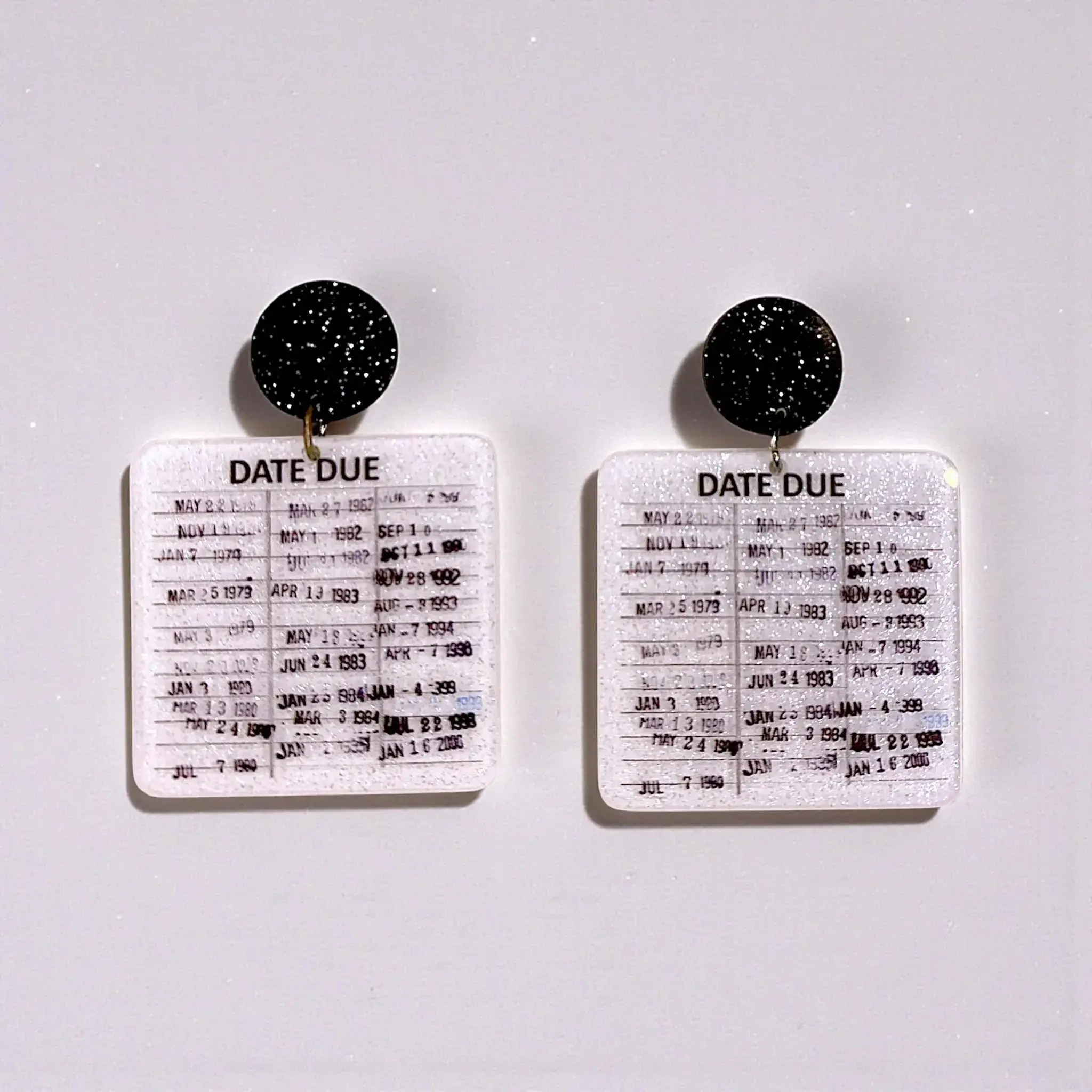 Library Card Earrings | Teacher Earrings | Book Lover Jewelry | Retro Library Date Due Earrings