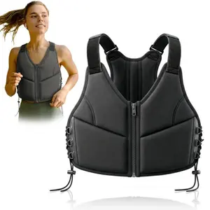 Adjustable 10 lb unisex weighted vest for men and women, breathable sports vest with zipper and tie straps
