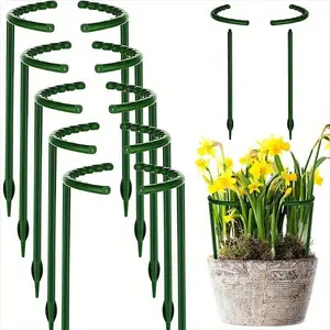 12pcs Plastic Support Pile Stand, Plant Support Pile for Flowers, Climbing Planting Stand, Greenhouses Arrangement, Fixing Rod Holder, Garden Tools