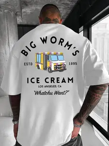 [Sale Up To 45%] Big Worm's Ice Cream Unisex Cotton T-Shirt, Retro Truck Graphic with 'Whatchu Want?' Quote, Fun LA Streetwear – Buy Now! national geographic  tee