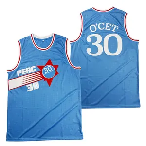 Men's Perc 30 O'Cet basketball jersey Sewing embroidery polyester mesh ventilation  Outdoor sportswear large size S-XXL blue black sweats Trendy sports style training suit high quality sports top Fan related clothing