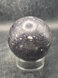 Lepidolite sphere! 12.7 ounces, 63.9mm, 2.5 inches