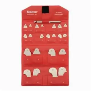 Starrett  0.5 to 7 mm Stainless Steel Radius Gage Set with Holder, Satin