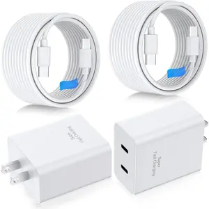For iPhone 17 16 15 Charger Fast Charging,2Pack 45W Dual Port Super Fast USB C Charger Block With 10FT Long USB C Cable for Samsung Galaxy S25 Ultra/S25+/S25/S24/S23/S22/S21/S20/Note20/10