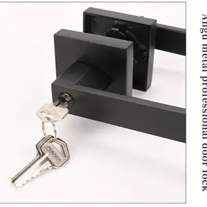 High-End Indoor Luxury Simple Three-Bar Handle Lock, Matte Reversible Keyless Rotation, Suitable for Home, Hotel, Apartment Door Handles, Security Lock