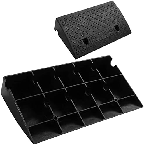 2pcs Car Ramp Portable Non-Slip Black Height Durable Plastic for Cars Motorcycles Wheelchairs Pets