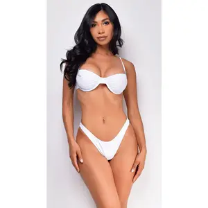 Cabo White Multi Color Underwire Bikini