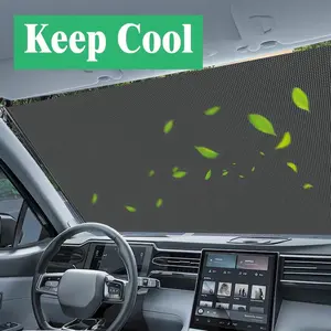 Retractable Automatic Car Sunshade Windshield Outside, Durable UV Protective Car Accessory for Efficient Sun Protection and Heat Insulation, Easy-Storage Windscreen Shade Cover