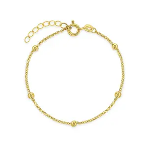 14k Gold 5-6" Tiny Polished Satellite Baby / Toddler / Kids Bracelet