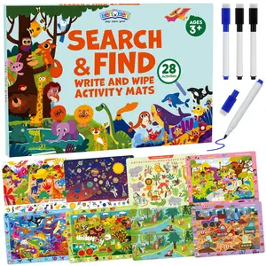 BenBen Preschool Learning Activities, 28 Pages, Search and Find Books, Busy Book Travel Game for Road Trip, Kindergarten Educational Toys, Birthday Gift for Kids Toddlers Ages 3 4 5 6