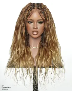 Michelle - 22" Salon-Style Balayage Ombre 30-27 Glueless Boho Box Braided Wig