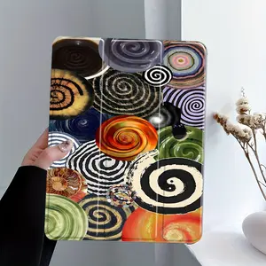 Psychedelic Spiral Art iPad Case, with Pencil Holder, Triple Fold Stand, Auto Wake/Sleep,Shockproof Protection, Fits iPad 7.9/8.3/10.2/12.9 inch, Perfect for School & Daily Use,Ideal Gift For Friends