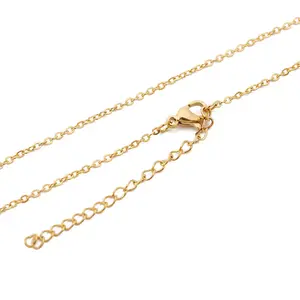 5pcs/Lot Stainless Steel 1 1.5 2mm Rolo Link Chain Necklace Gold 40 45 50 60CM Long Chain Lobster Clasp Necklace