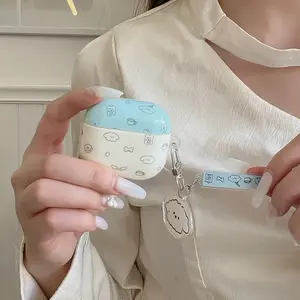 Blue Dog Line Earphone Case for Apple AirPods Pro 3/2/4/3/2, Fashionable Women's Earphone Cover, Simple Design, Apple Earphone Case