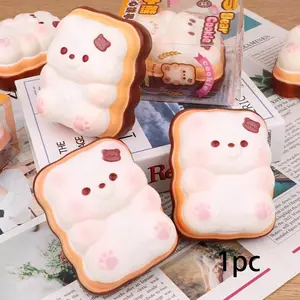 Kawaii Bear Biscuit Squishy, Lovely Food Style, Soft Touch Anti-Stress Toy, Perfect Gift for Teens & Girls, Stress Relief Accessory, Kawaii Squishies, Stress Relieving Accessory