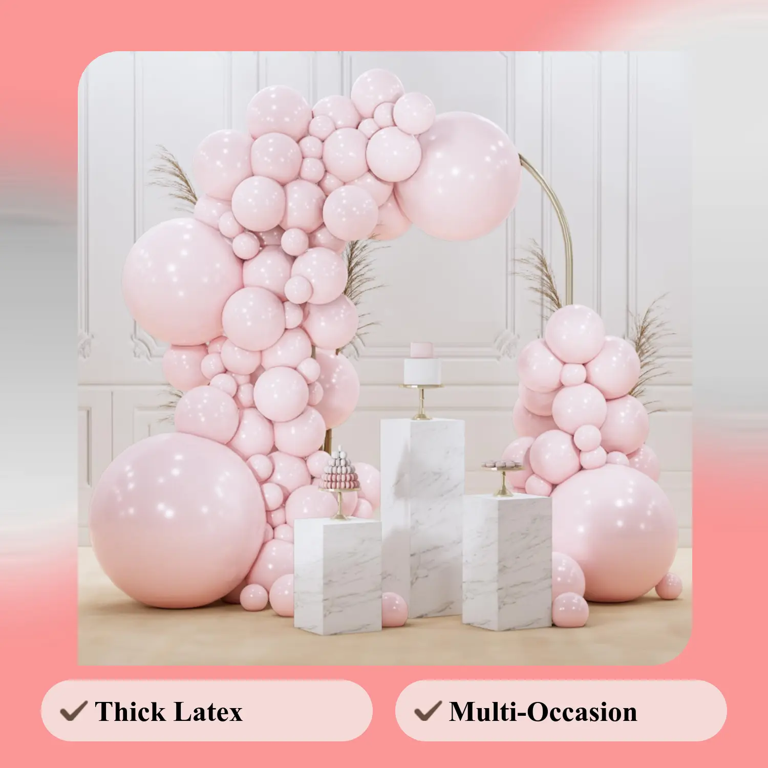 PartyWoo Pale Pink Balloons 100pcs Different Sizes of 36 18 12 10 5 Inch Light Pastel Baby Pink Balloon Arch Kit for Birthday Engagement Bachelorette Baby Shower Easter Party Decorations Pink-Q01
