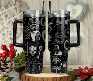 Coraline Spooky Cute Doll Tumbler 20oz 40oz, Fantasy Cartoon Inspired Cup, Gothic Aesthetic Gift for Fans, Stainless Steel Travel Mug