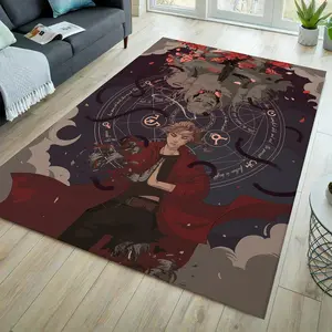 Anime rug, japanese rug, manga rug, japan decor, teen room rug