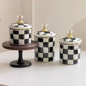 2.5L/1.5L Vintage Enamel Kettle, Handmade Wooden Handle, Crystal Lid, Storage Jar, Modern Home Decor, Soccer Theme, Retro Aesthetic