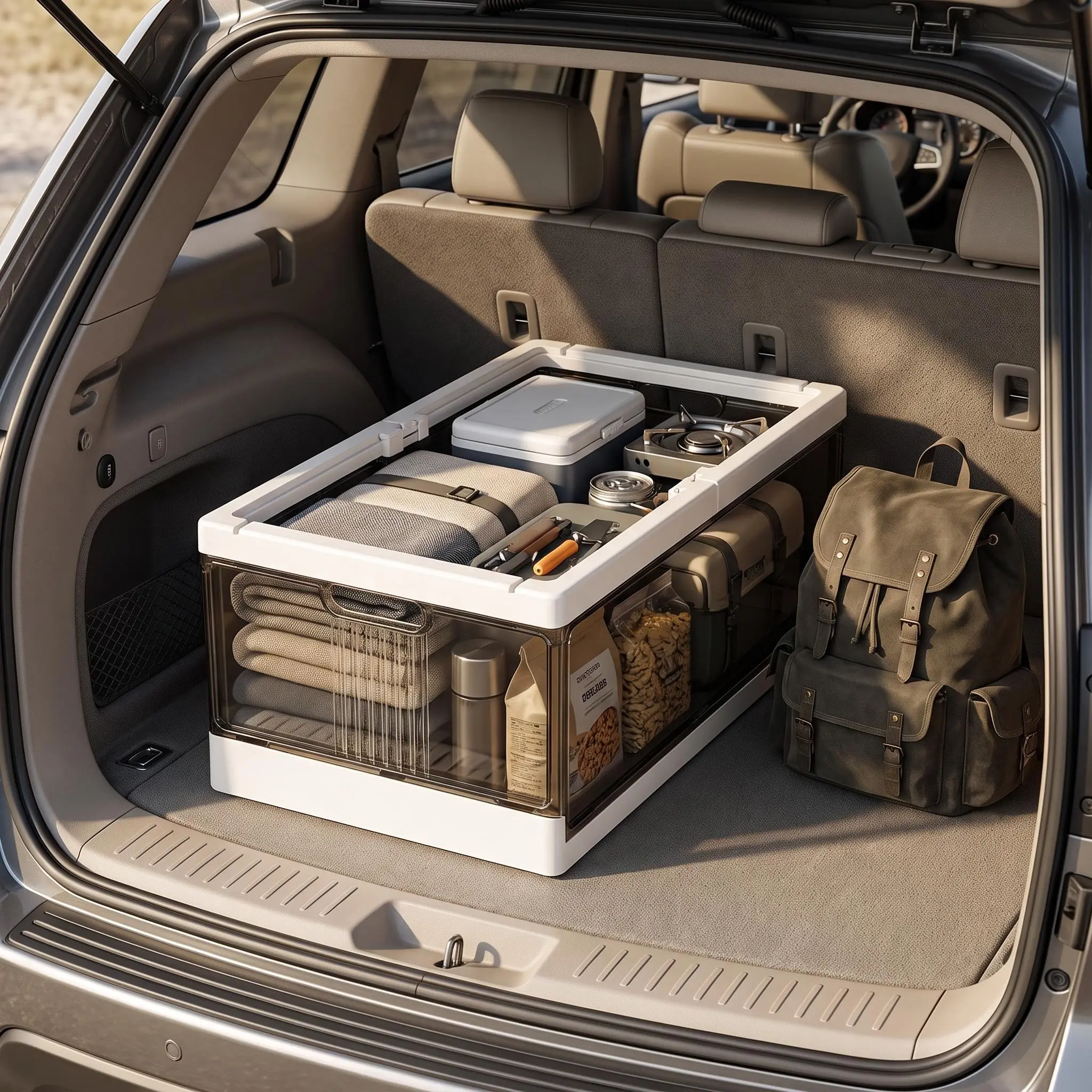 Transparent Stackable Foldable Plastic Storage Box Organizer - Car, Wardrobe Shoe Rack & Front Door Entrance Storage Solution