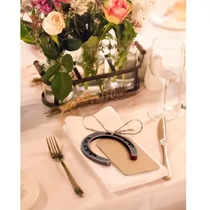 2pcs Good Lucky Horse Shoes, Metal Mini Craft Horseshoes Decorations for Wedding Party, 4mm Thickness Good Luck Favors