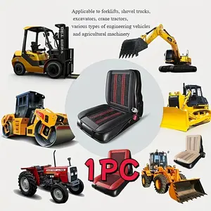 Artificial Leather Seat Cushion Set for Trucks, Forklifts, Excavators, Cranes, Tractors, Agricultural Machinery, Breathable Design, with Stitching, Truck Cushion Protector