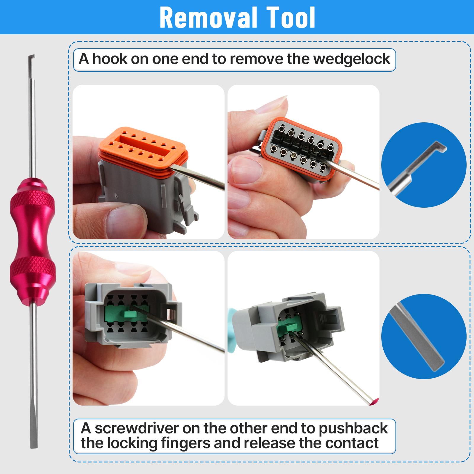 660Pcs Deutsch Connector Kit with Crimping Tools, Waterproof rating IP68 Deutsch Crimp Tool with 2/3/4/6/8/12 Pin DT Connectors, Size 14-20AWG Deutsch Pin Removal Tool
