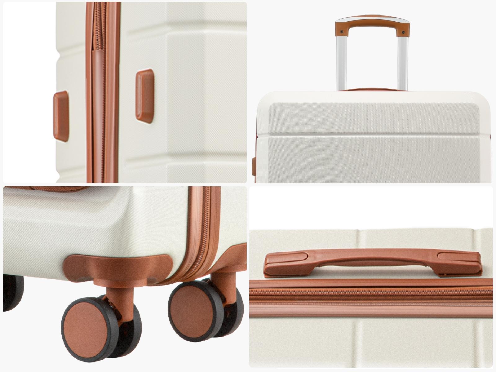 LUGGEX 3/5-Piece Hardside Luggage Sets, Spinner Suitcases with Front Pocket for Laptop, TSA Lock, Tote & Toiletry Bag for Travel & Business