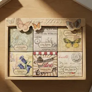 300-Piece Glossy Vintage Stickers Set - Irregular Shapes, Paper Material - Decorative Scrapbook Stickers, Diary Sticker for Journals, Planners, DIY Crafts & Journaling Supplies, Back-to-School Season, Birthday Gifts, and Journal enthusiasts