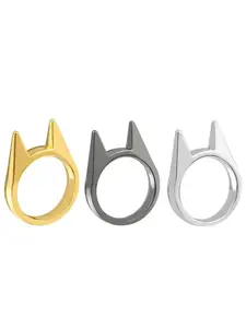 New Cat Ear Couple Rings, Cute Animal Design Jewelry Set, Perfect Gift for Lovers, Trendy Accessory for Couples