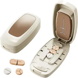 Pill Cutter, 1/2 1/4 Pills Cutter and Splitter for Multiple Pills, Mutifunction Medicine Cutter for Travel, Elderly, and Patient Medication Management, Portable Carry Around Pill Splitter for Cuting Vitamins