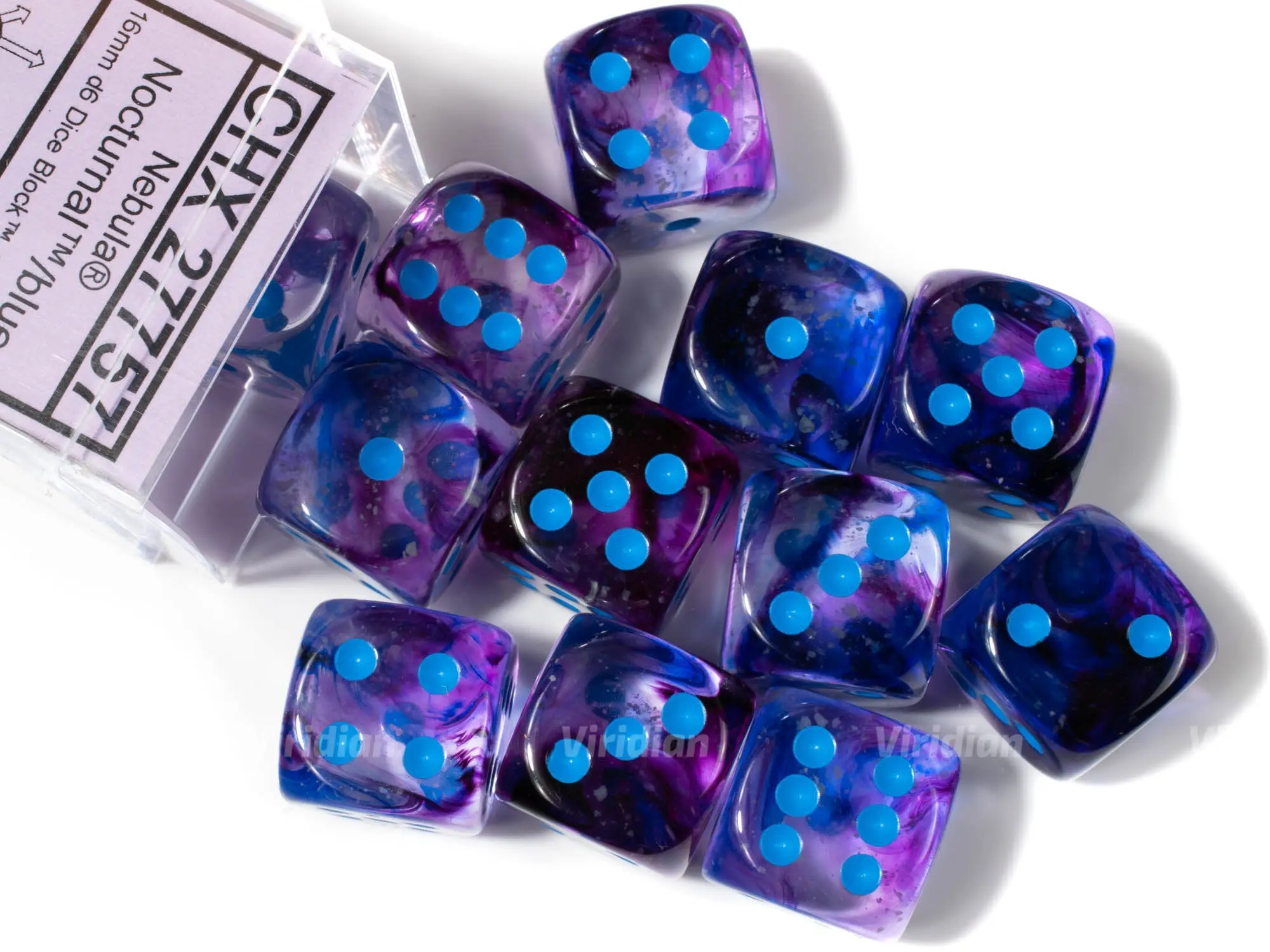 Nebula Nocturnal Luminary | Iridescent | D6 Block | Chessex Dice (12) Nebula Nocturnal Luminary | Iridescent | D6 Block | Chessex Dice (12)