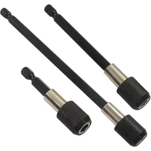 3 Pack 1/4 Inch Hex Shank Quick Release Bar - 2/4/6 Inch  Drill Bit Extension Set Quick Release  Bit Holder for Power Drill,  Driver & Hand Tools