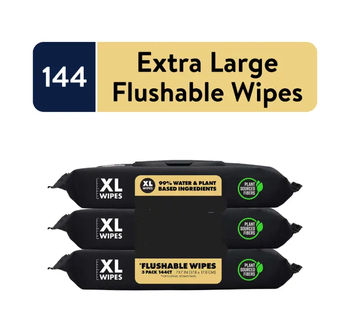 Extra Large Wet Wipes 144 Count - Suitable for Napkin Cleaning, Original Packaging