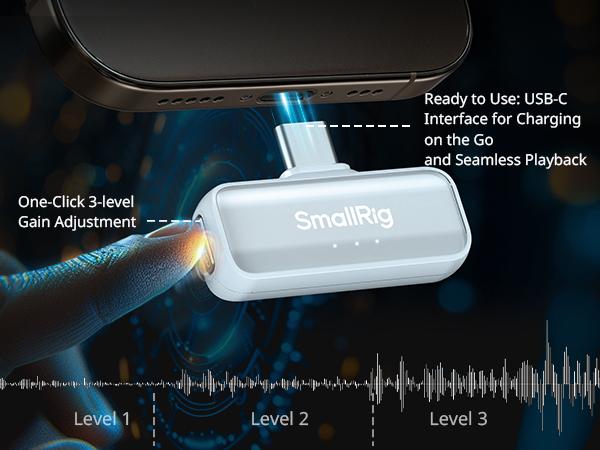 SmallRig S60 USB-C Wireless mini microphone Magnetic Clip Pro Kit for iPhone 17/16 Pro & Android,44H Studio Sound with Noise Cancelling,Compact,Lightweight Design Lavalier Microphone for Content Creation Charging Case Receiver Audio