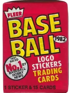 1982 Fleer Baseball Unopened Wax Pack. Each unopened pack contains (15) cards and (1) Sticker.