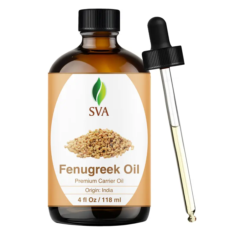 SVA Fenugreek Carrier Oil, Glass Bottle with Dropper, 4 Fl oz (118 ml)