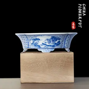 Xirang ceramic flower pot landscape painting Flower bonsai 0004